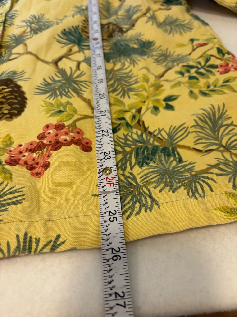 Monterey Bay Yellow Pinecone Berry Print Cotton Button Front Jacket Top L - Picture 6 of 9